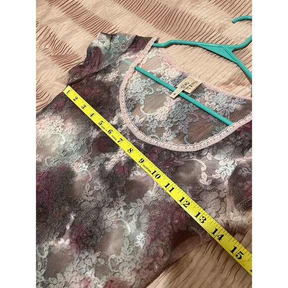 Rue 21 Purple And Pink Lace Top Short Sleeve Size M Fairy Whimsigoth - Picture 4 of 12